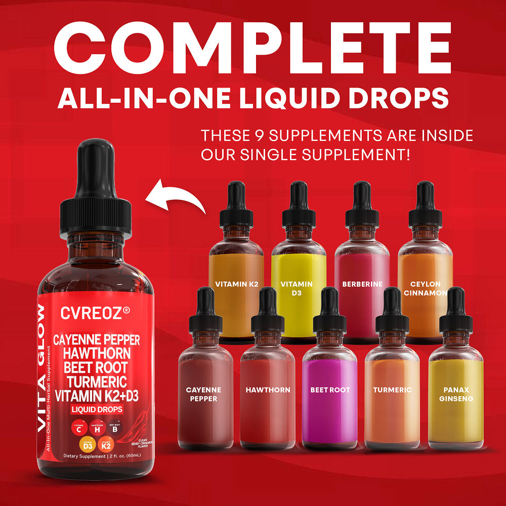👨‍⚕️𝐇𝐚𝐫𝐯𝐚𝐫𝐝 𝐌𝐞𝐝𝐢𝐜𝐚𝐥 𝐒𝐜𝐡𝐨𝐨𝐥 𝐑𝐞𝐜𝐨𝐦𝐦𝐞𝐧𝐝𝐞𝐝丨💎Cvreoz® Multivitamins&Cayenne Pepper Supplement Daily Drops 2.0(❤️‍🔥Unlock Your Body's Natural Circulation Support With Traditional Botanicals & Essential Nutrients)