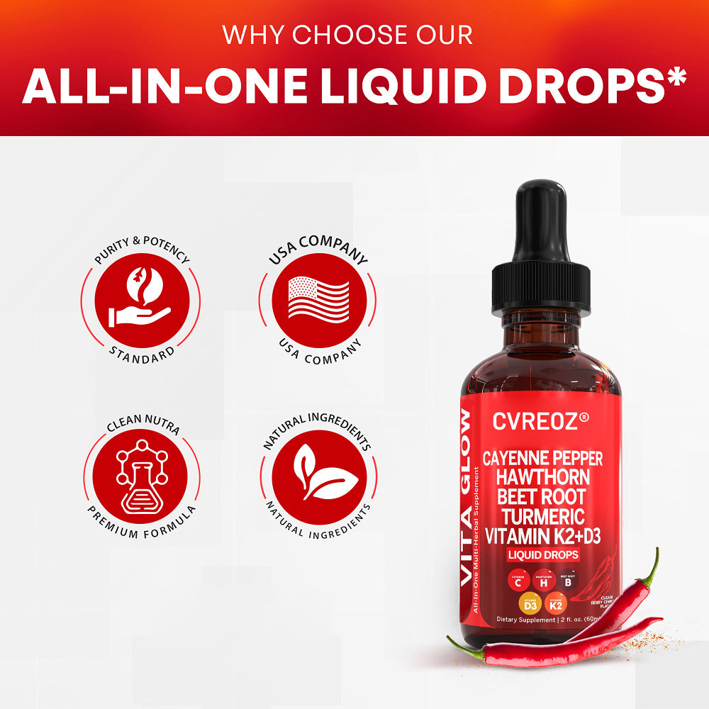 👨‍⚕️𝐇𝐚𝐫𝐯𝐚𝐫𝐝 𝐌𝐞𝐝𝐢𝐜𝐚𝐥 𝐒𝐜𝐡𝐨𝐨𝐥 𝐑𝐞𝐜𝐨𝐦𝐦𝐞𝐧𝐝𝐞𝐝丨💎Cvreoz® Multivitamins&Cayenne Pepper Supplement Daily Drops 2.0(❤️‍🔥Unlock Your Body's Natural Circulation Support With Traditional Botanicals & Essential Nutrients)
